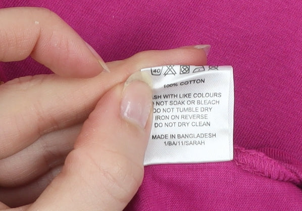 Champion Womens Pink Crew Neck Cotton T-Shirt Size 10