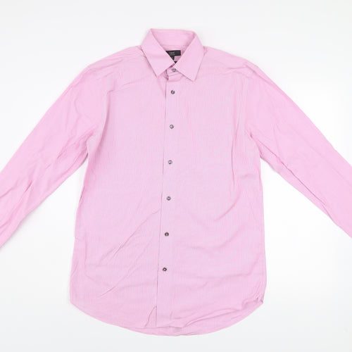 Next Signature Men's Pink Tailored Fit Cotton Dress Shirt 15in 38cm