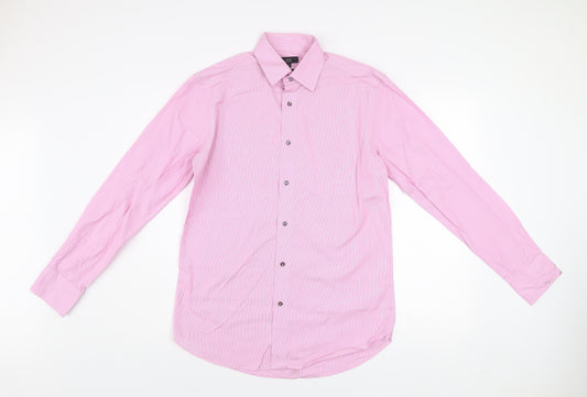 Next Signature Men's Pink Tailored Fit Cotton Dress Shirt 15in 38cm