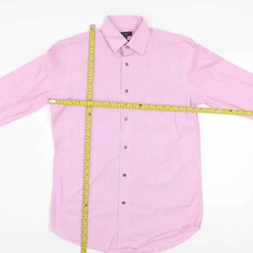 Next Signature Men's Pink Tailored Fit Cotton Dress Shirt 15in 38cm