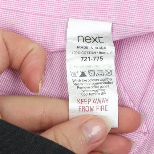 Next Signature Men's Pink Tailored Fit Cotton Dress Shirt 15in 38cm