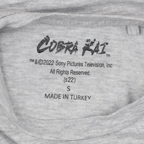 Cobra Kai Men's Grey Crew Neck Graphic T-Shirt Size S
