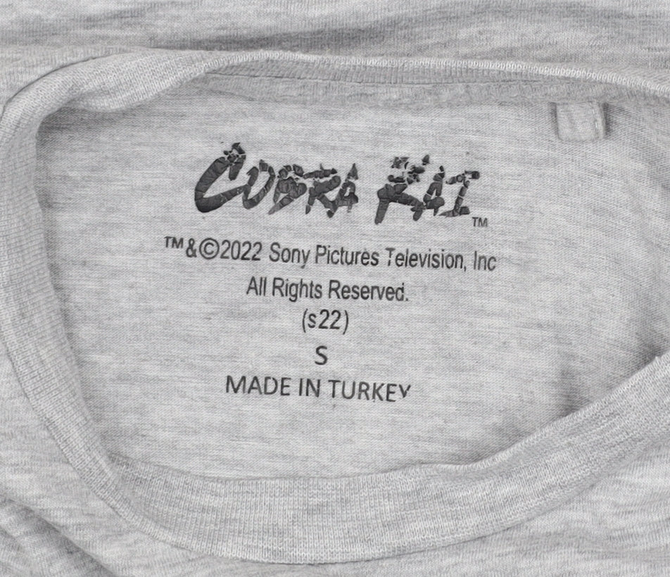 Cobra Kai Men's Grey Crew Neck Graphic T-Shirt Size S