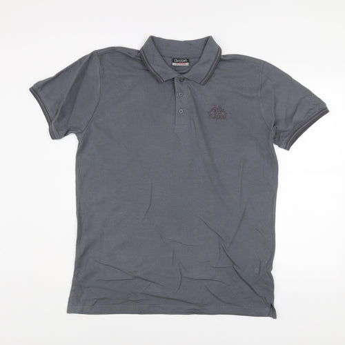 Kappa Men’s Grey Short Sleeve Polo Shirt XL Cotton Casual