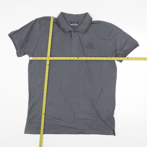 Kappa Men’s Grey Short Sleeve Polo Shirt XL Cotton Casual