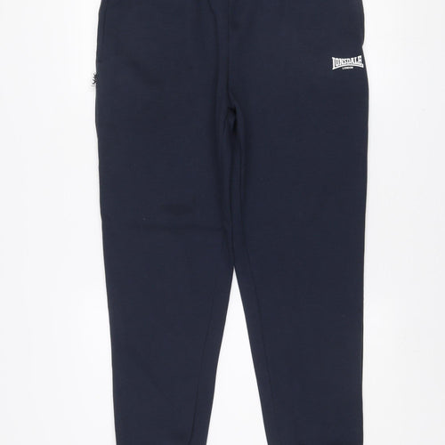 Lonsdale Men’s Blue Jogger Sweatpants M Fleece Tapered Fit