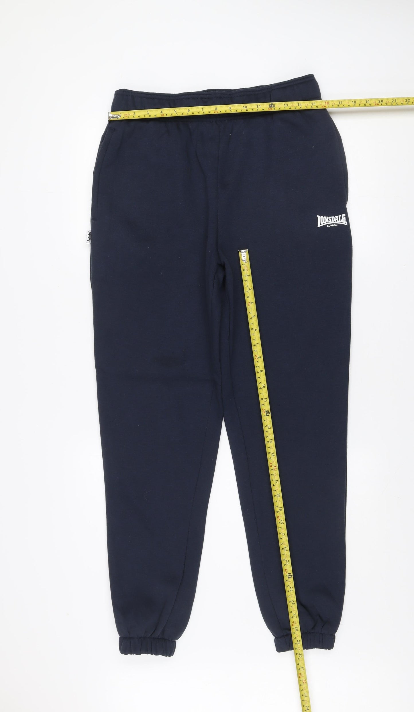 Lonsdale Men’s Blue Jogger Sweatpants M Fleece Tapered Fit