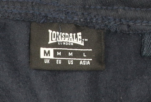 Lonsdale Men’s Blue Jogger Sweatpants M Fleece Tapered Fit