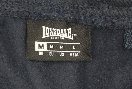 Lonsdale Men’s Blue Jogger Sweatpants M Fleece Tapered Fit