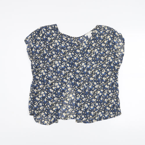 Dylan & Rose Women's Blue Floral Rayon Tunic Blouse Size 10