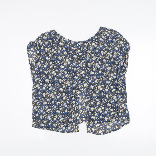 Dylan & Rose Women's Blue Floral Rayon Tunic Blouse Size 10