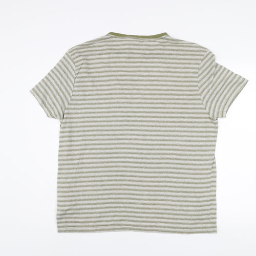 Regatta Men's Green Striped Crew Neck Short Sleeve T-Shirt XL