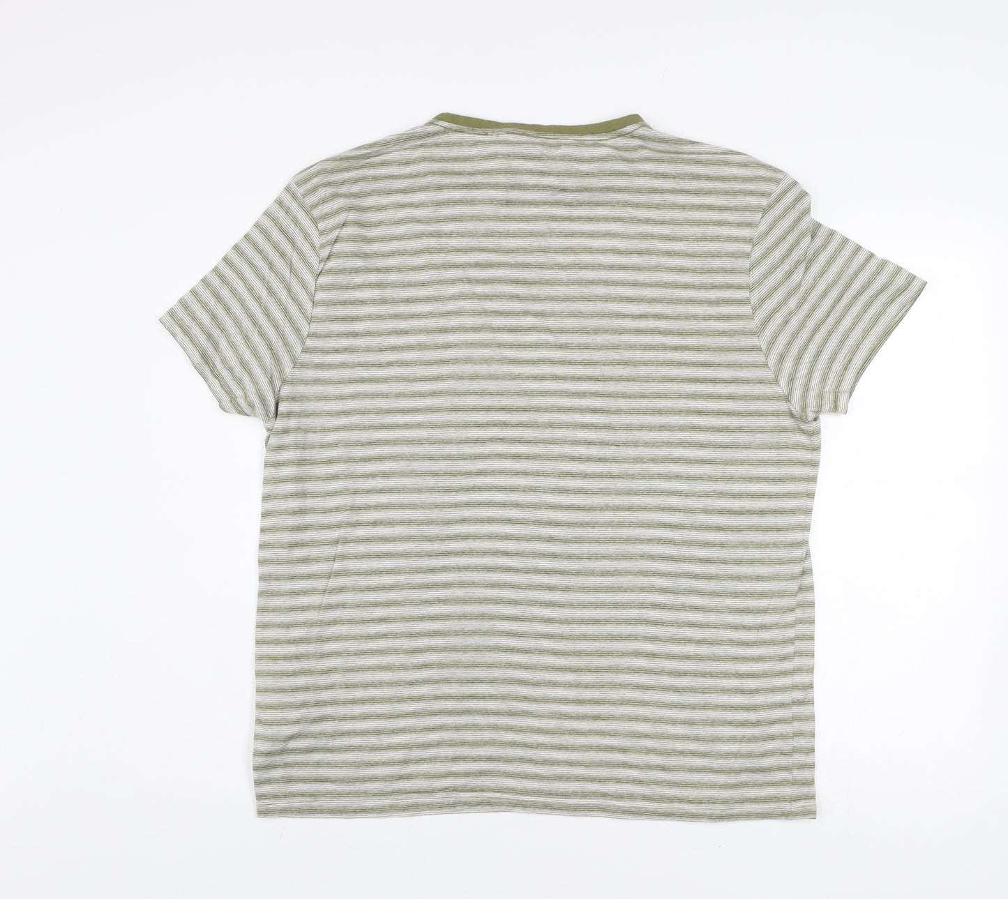 Regatta Men's Green Striped Crew Neck Short Sleeve T-Shirt XL