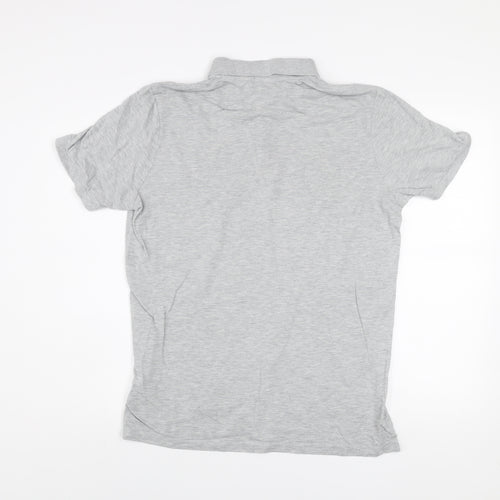 Calvin Klein Jeans Men's Grey Cotton Polo Shirt Size L Classic Fit