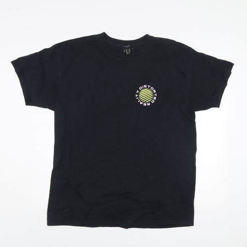 New Look Men's Black Medium Graphic Print T-Shirt - Distorted Reality Style
