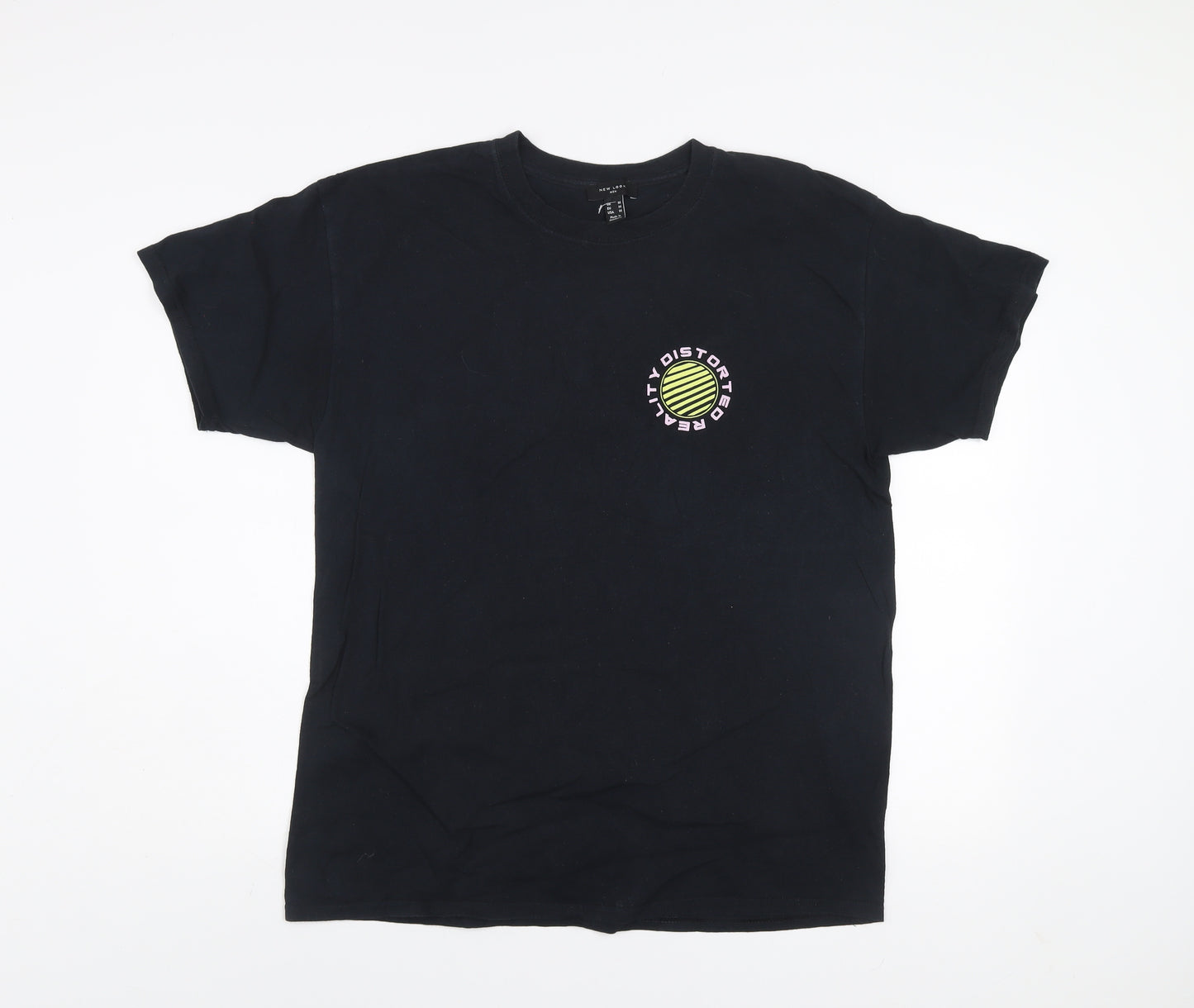 New Look Men's Black Medium Graphic Print T-Shirt - Distorted Reality Style