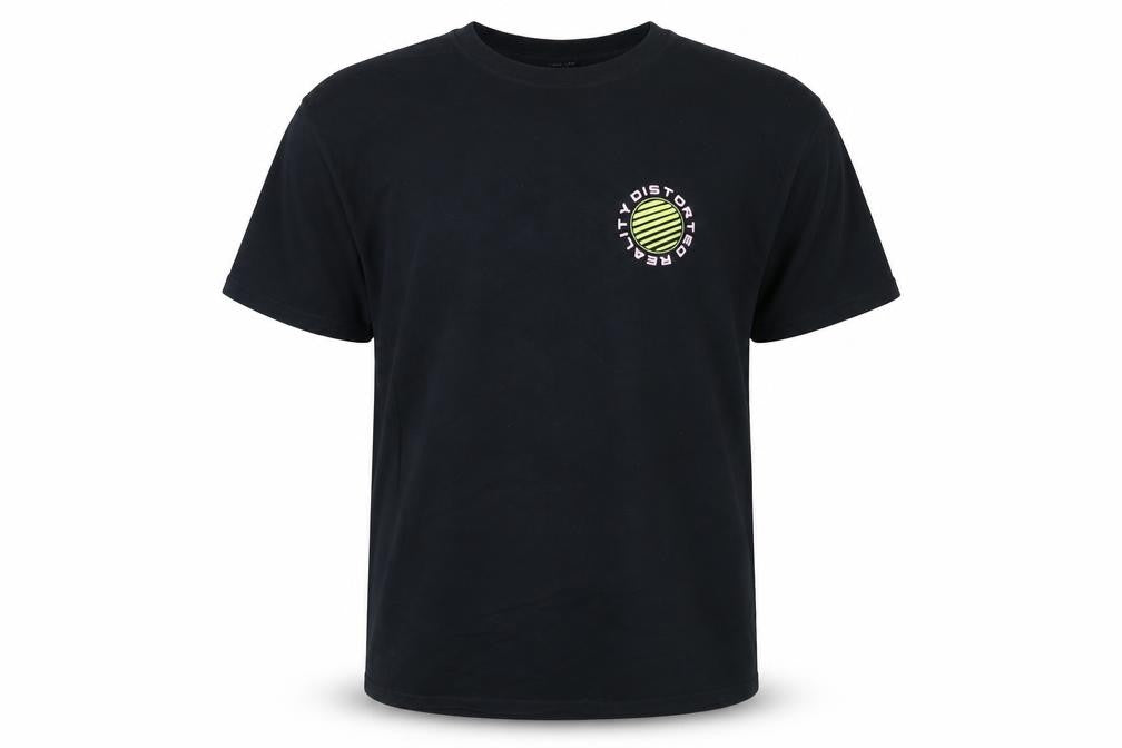 Front view of New Look Men's Black Medium Graphic Print T-Shirt - Distorted Reality Style