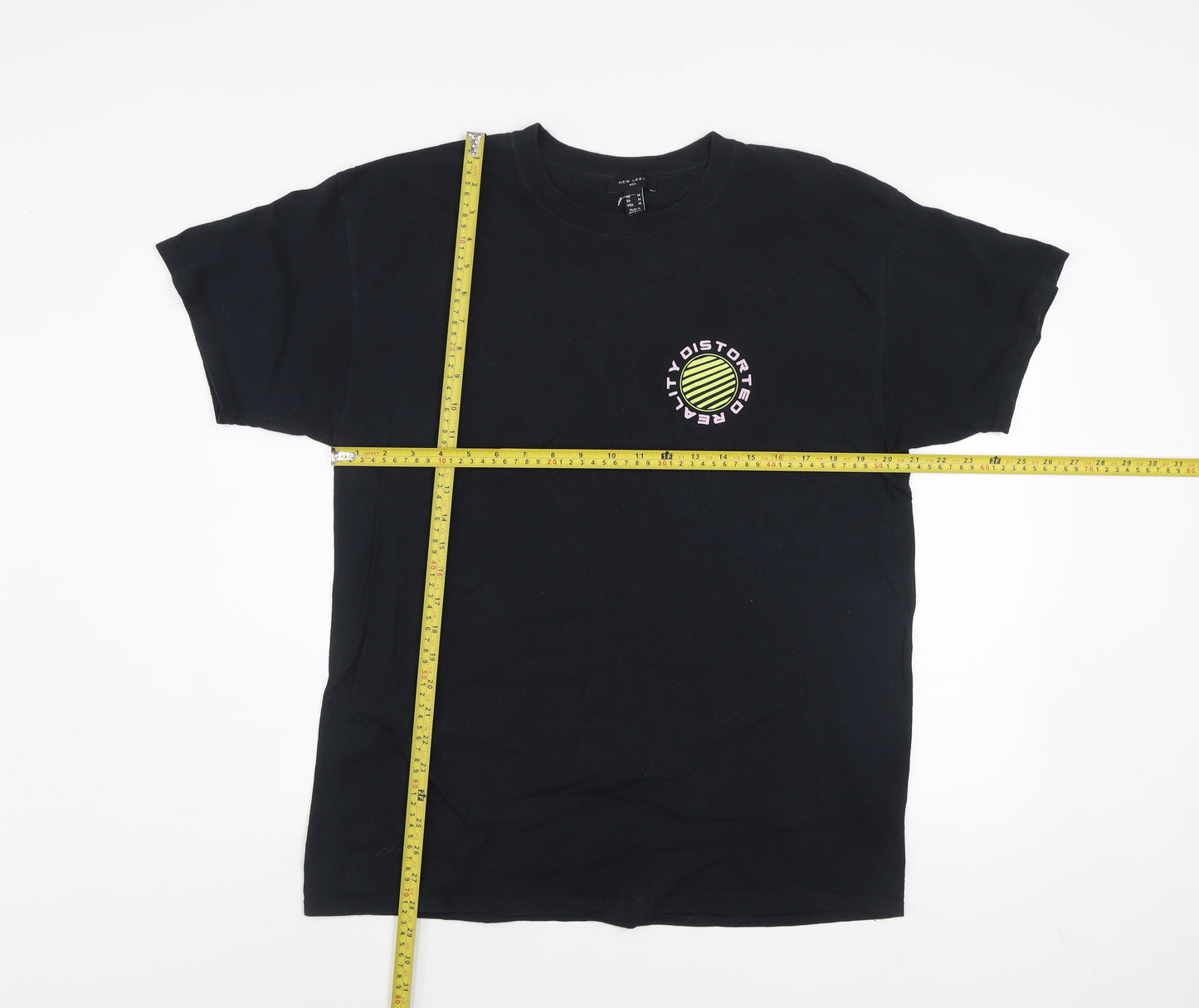 New Look Men's Black Medium Graphic Print T-Shirt - Distorted Reality Style