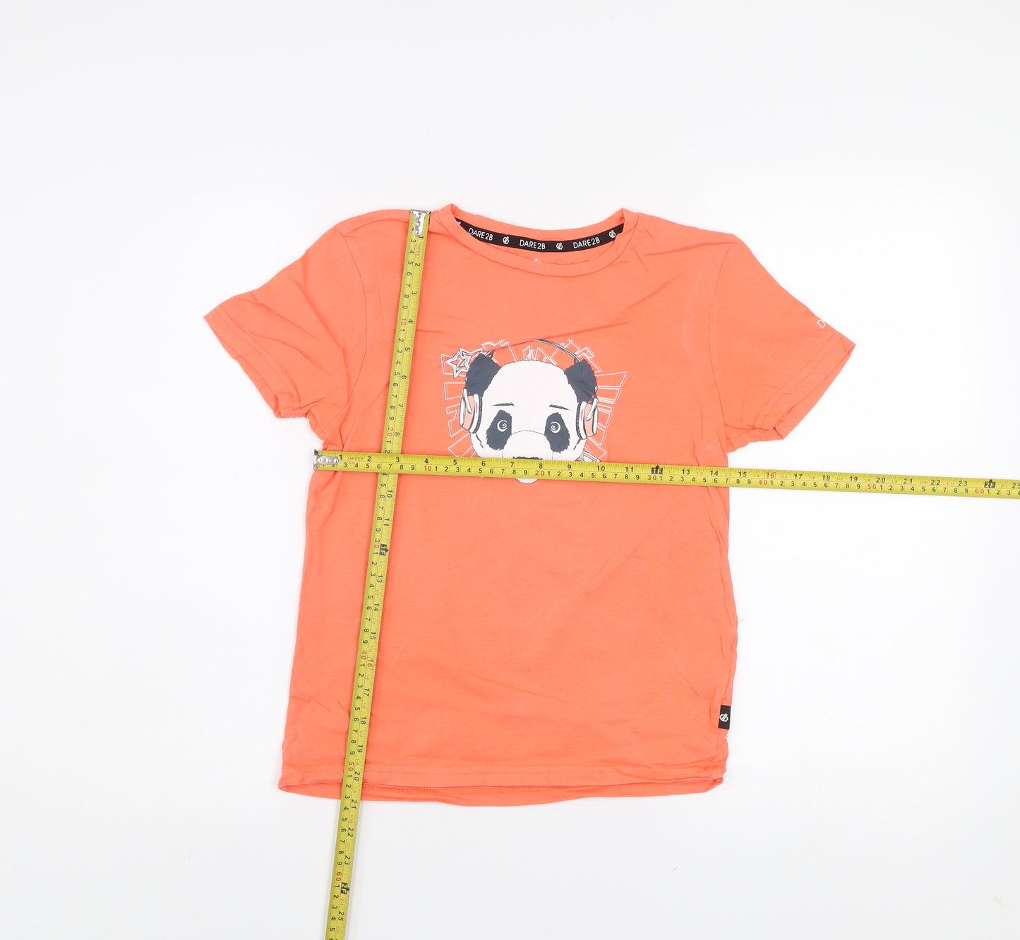 Dare 2B Girls Orange 9-10 Years Graphic Panda Cotton T-Shirt