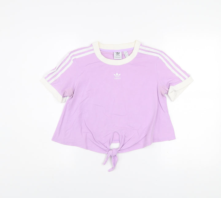 Adidas Women’s Purple Cropped Tie Front T-Shirt Size 12