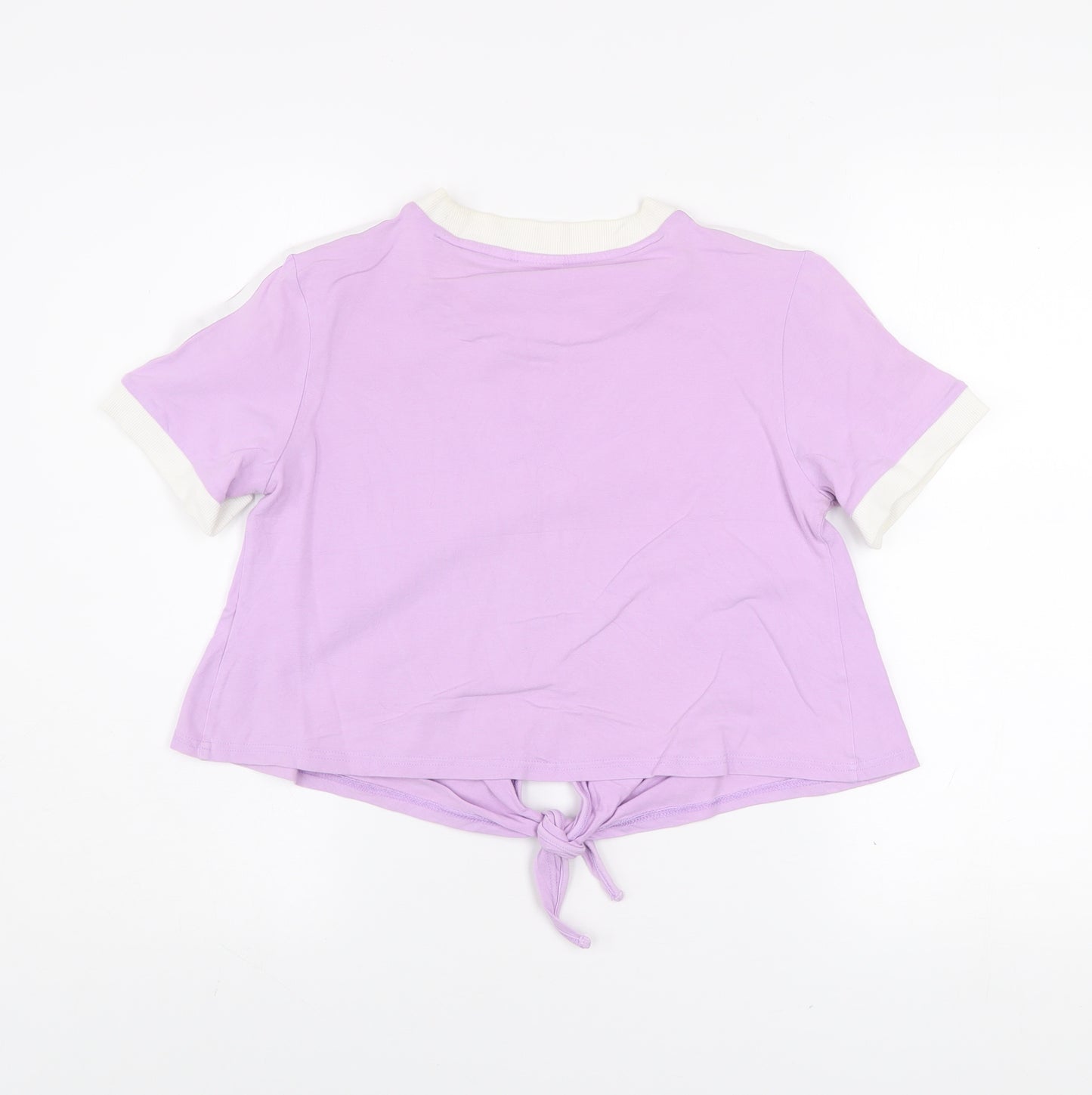 Adidas Women’s Purple Cropped Tie Front T-Shirt Size 12