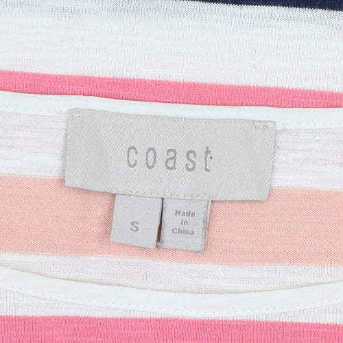 Coast Women's Multicoloured Striped Cotton Jersey T-Shirt Size S