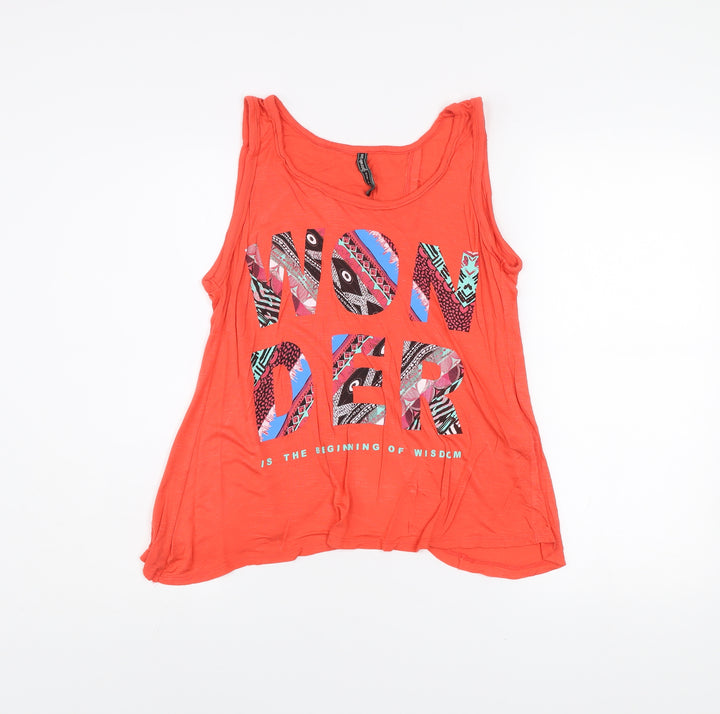 Stradivarius Women’s Red Sleeveless Viscose Tank Top Size 12