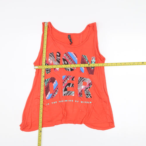 Stradivarius Women’s Red Sleeveless Viscose Tank Top Size 12