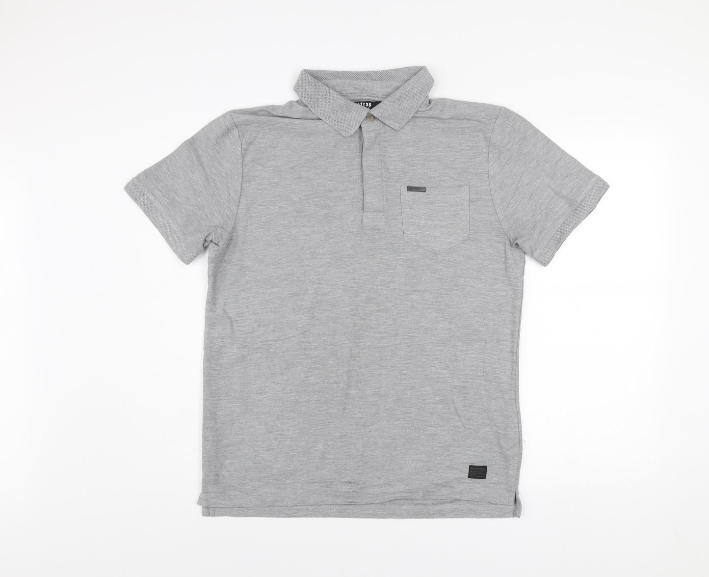 Firetrap Blackseal Men's Grey Polo Shirt Size L Short Sleeve Casual