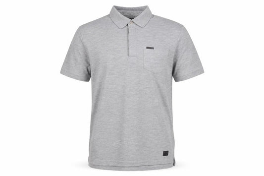 Front view of Firetrap Blackseal Men's Grey Polo Shirt, size L, Short Sleeve Casual
