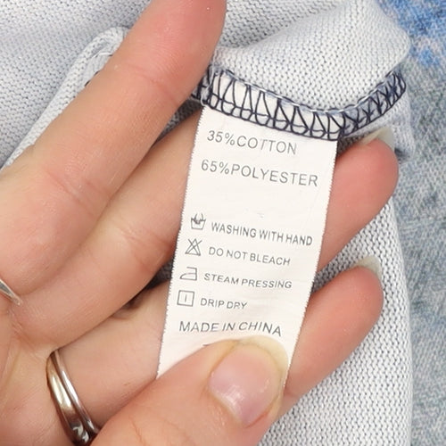 Yoins Women Blue Striped Roll Neck Long Sleeve Pullover Jumper Size 18