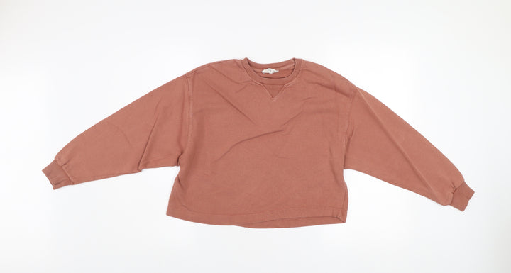 MNG Womens Brown Cotton Relaxed Sweatshirt Size XS