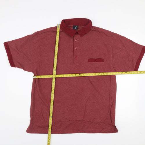 Pegasus Men’s Red Cotton Short Sleeve Polo Shirt Size M