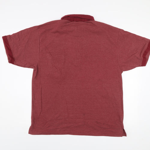 Pegasus Men’s Red Cotton Short Sleeve Polo Shirt Size M