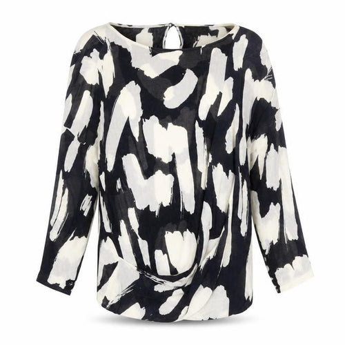 Phase Eight Women’s Black & Cream Abstract Knit Jumper Size 12