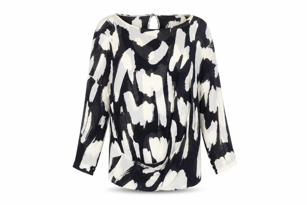 Phase Eight Women’s Black & Cream Abstract Knit Jumper Size 12
