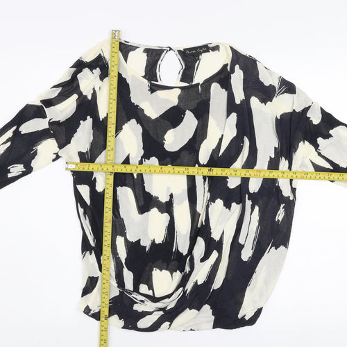 Phase Eight Women’s Black & Cream Abstract Knit Jumper Size 12