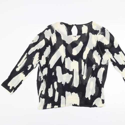 Phase Eight Women’s Black & Cream Abstract Knit Jumper Size 12