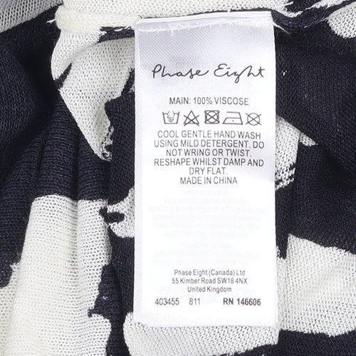 Phase Eight Women’s Black & Cream Abstract Knit Jumper Size 12