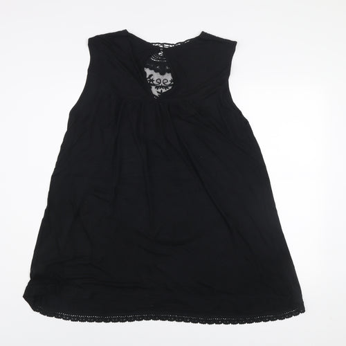 Kaleidoscope Women Black Lace Shift Dress Size 16 Sleeveless V-Neck