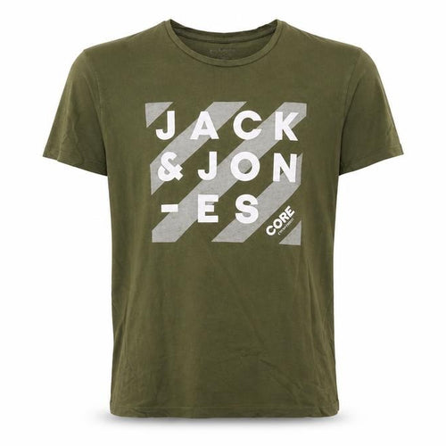 Jack & Jones Men's Green M Core Logo Graphic Cotton T-Shirt