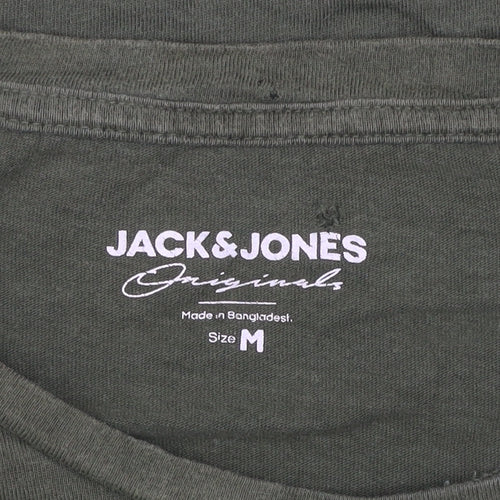 Jack & Jones Men's Green M Core Logo Graphic Cotton T-Shirt