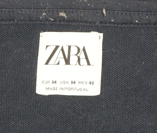 Zara Men's Blue Crew Neck Short Sleeve Cotton T-Shirt Size M