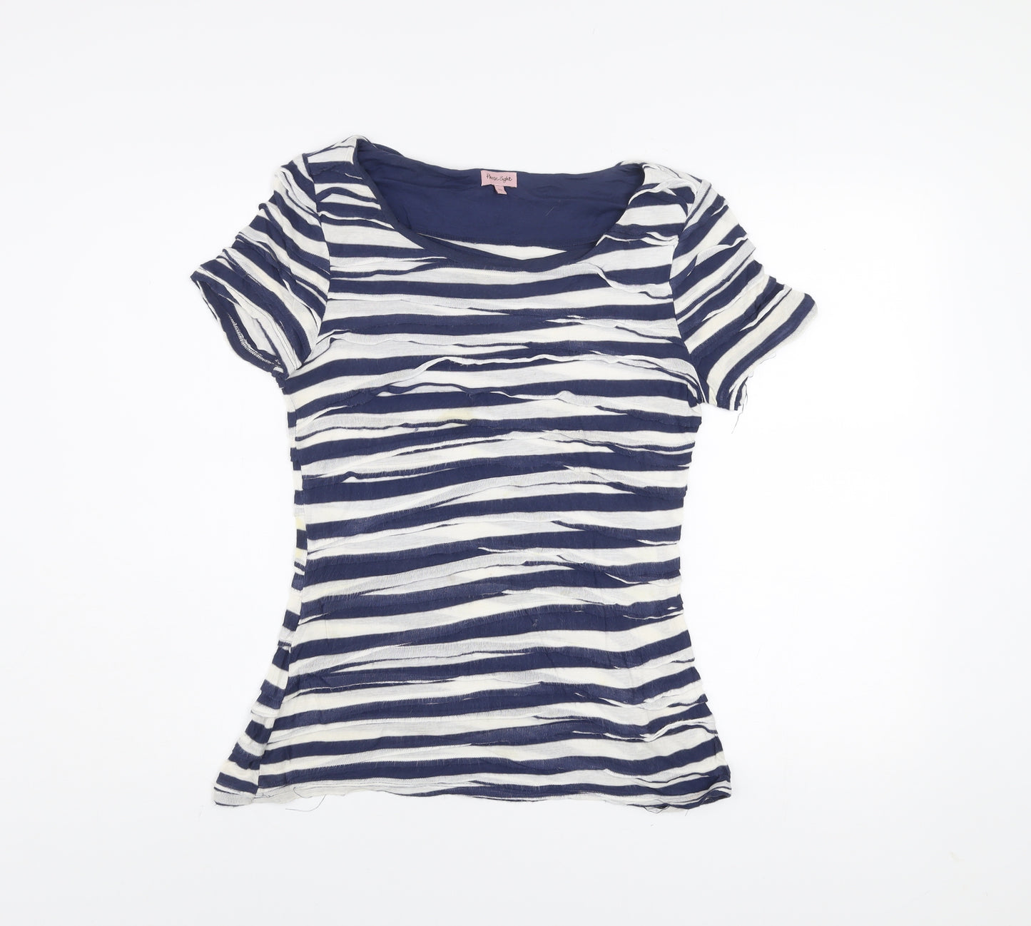 Phase Eight Womens Blue Striped Jersey T-Shirt Size 10