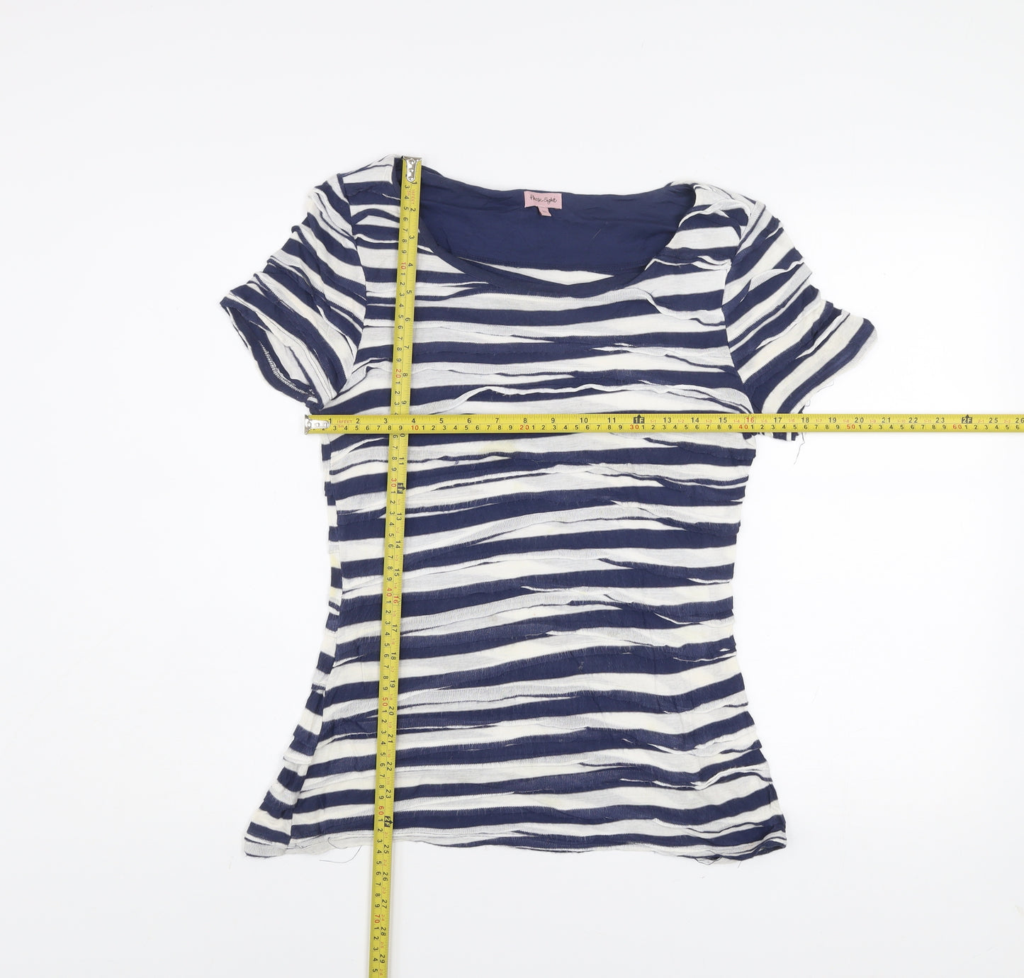 Phase Eight Womens Blue Striped Jersey T-Shirt Size 10