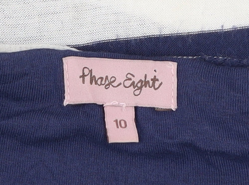 Phase Eight Womens Blue Striped Jersey T-Shirt Size 10