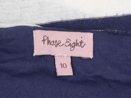 Phase Eight Womens Blue Striped Jersey T-Shirt Size 10