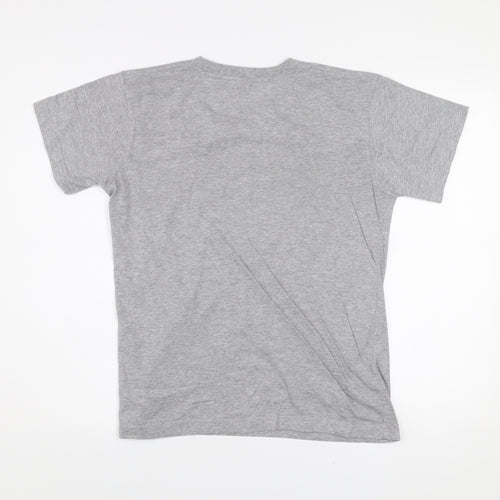 Lacoste Men's Grey Graphic Print Crew Neck Short Sleeve T-Shirt Size S
