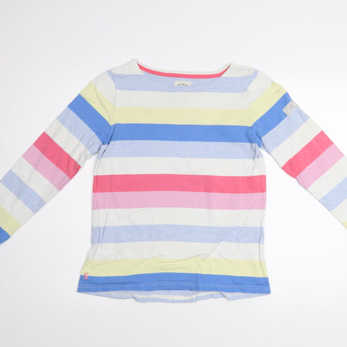 Joules Women's Multicoloured Striped Cotton Pullover Jumper UK 10