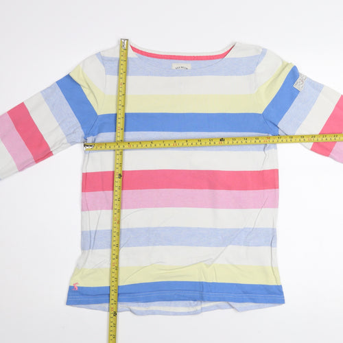 Joules Women's Multicoloured Striped Cotton Pullover Jumper UK 10